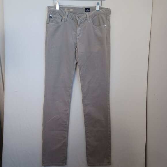AG Jeans The Stevie Slim Straight Light Gray Corduroy Pants Womens 30 R - Picture 10 of 11